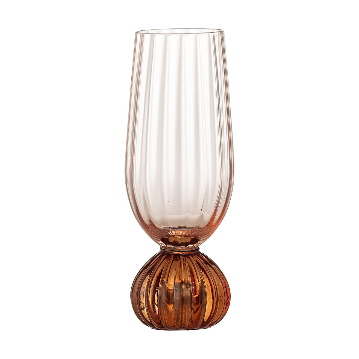 Taurin Ribbed Champagne Glass - Pink
