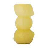 Limone Glass Vase 27cm in yellow, featuring three stacked dimpled rounded forms with a glossy, textured glass finish, shown against a plain white background.