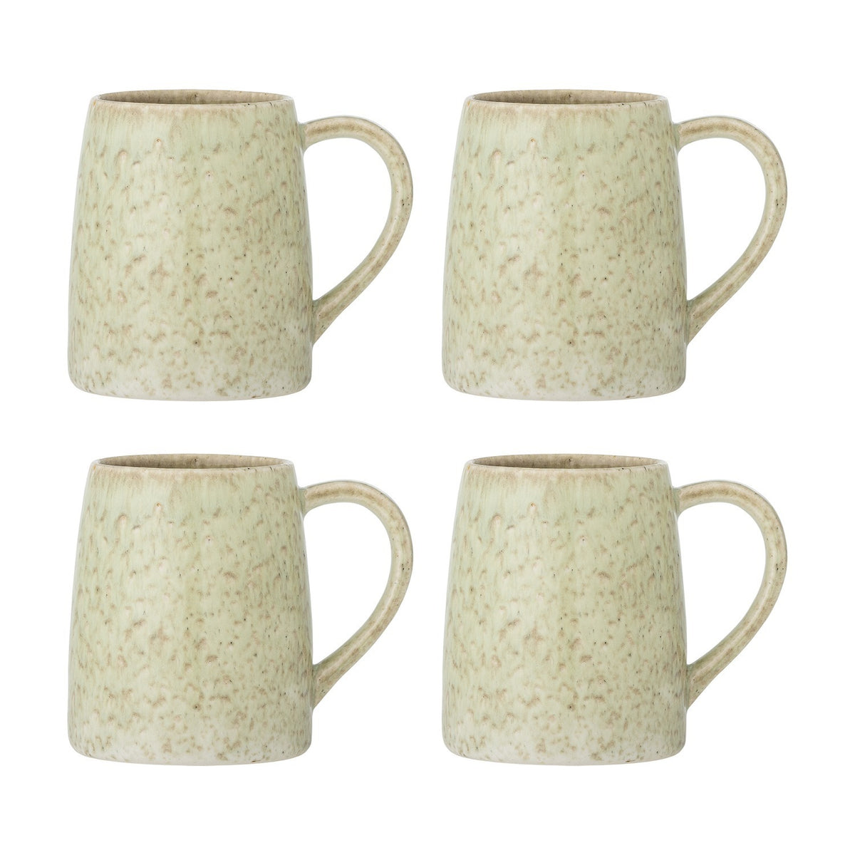 Winnie Speckled Stoneware Mugs 370ml Set of 4 - Green