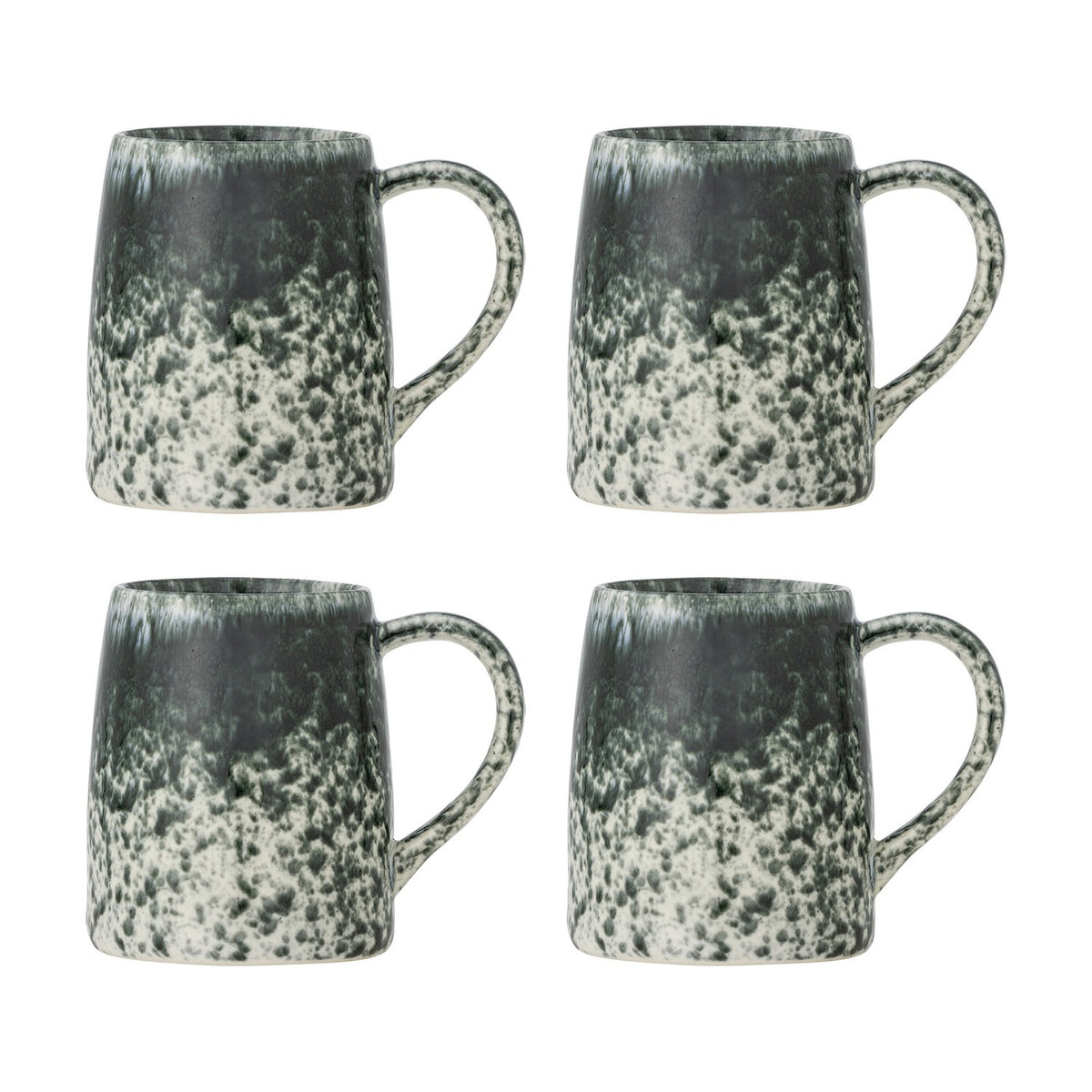 Winnie Stoneware Mugs 370ml Set of 4 - Green