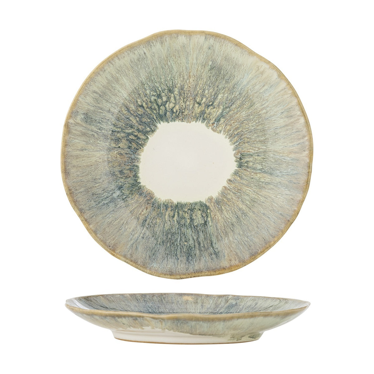 Imogen Green Stoneware Plate - Multi