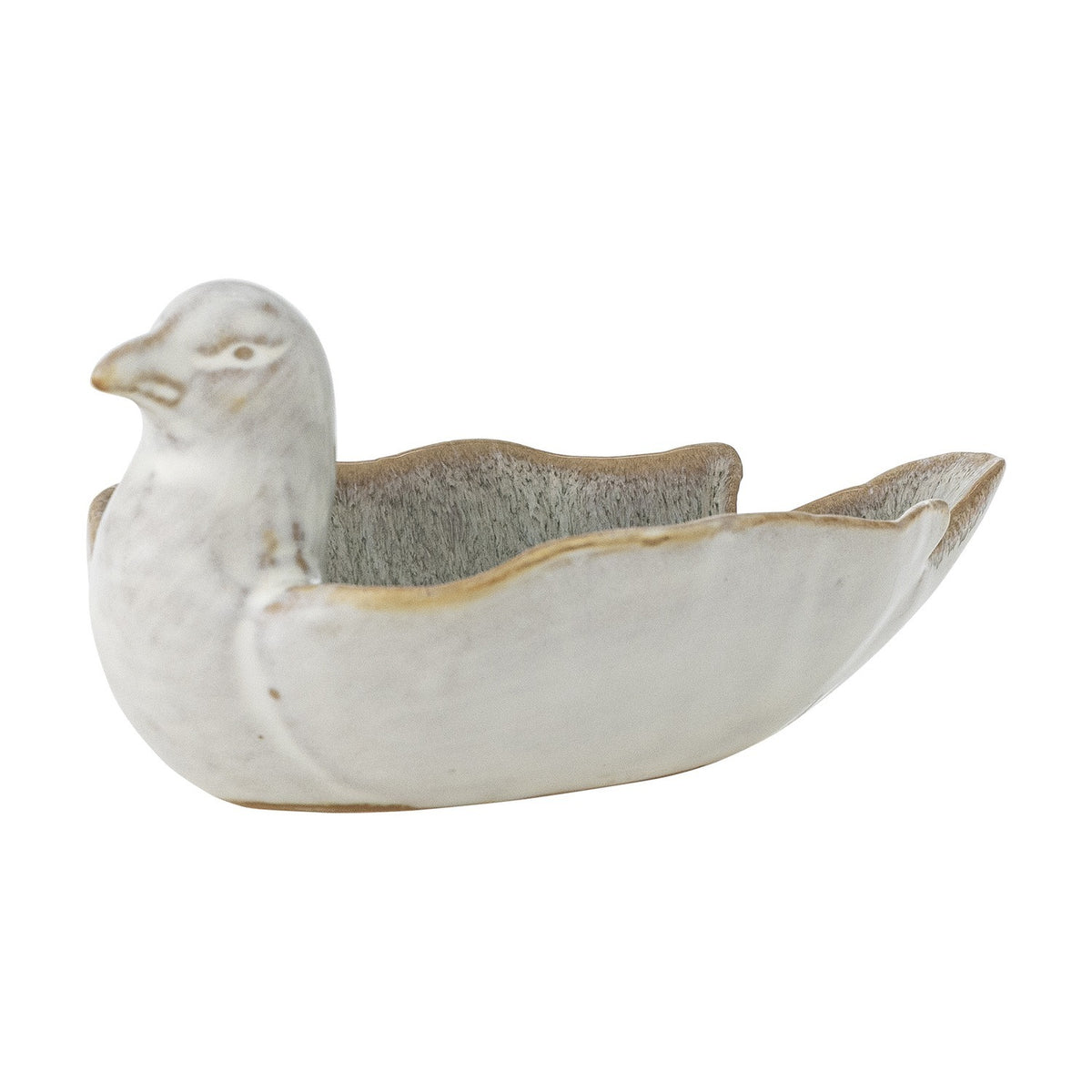 Chirp Bird Stoneware Bowl 13.5x8.5cm - White