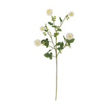 Artificial chrysanthemum stem, 101cm, with five rounded white flowerheads on branching green stems with small leaves, shown against a plain white background.
