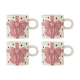 Bowie Dotted Stoneware Christmas Mugs 280ml Set of 4 - Cream