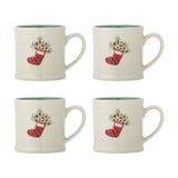 Kenai Stoneware Christmas Cups 300ml Set of 4 - Cream