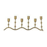 Kiri Wavy Iron Candle Holder - Brass