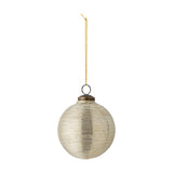 Nitin Striped Glass Christmas Bauble - Gold