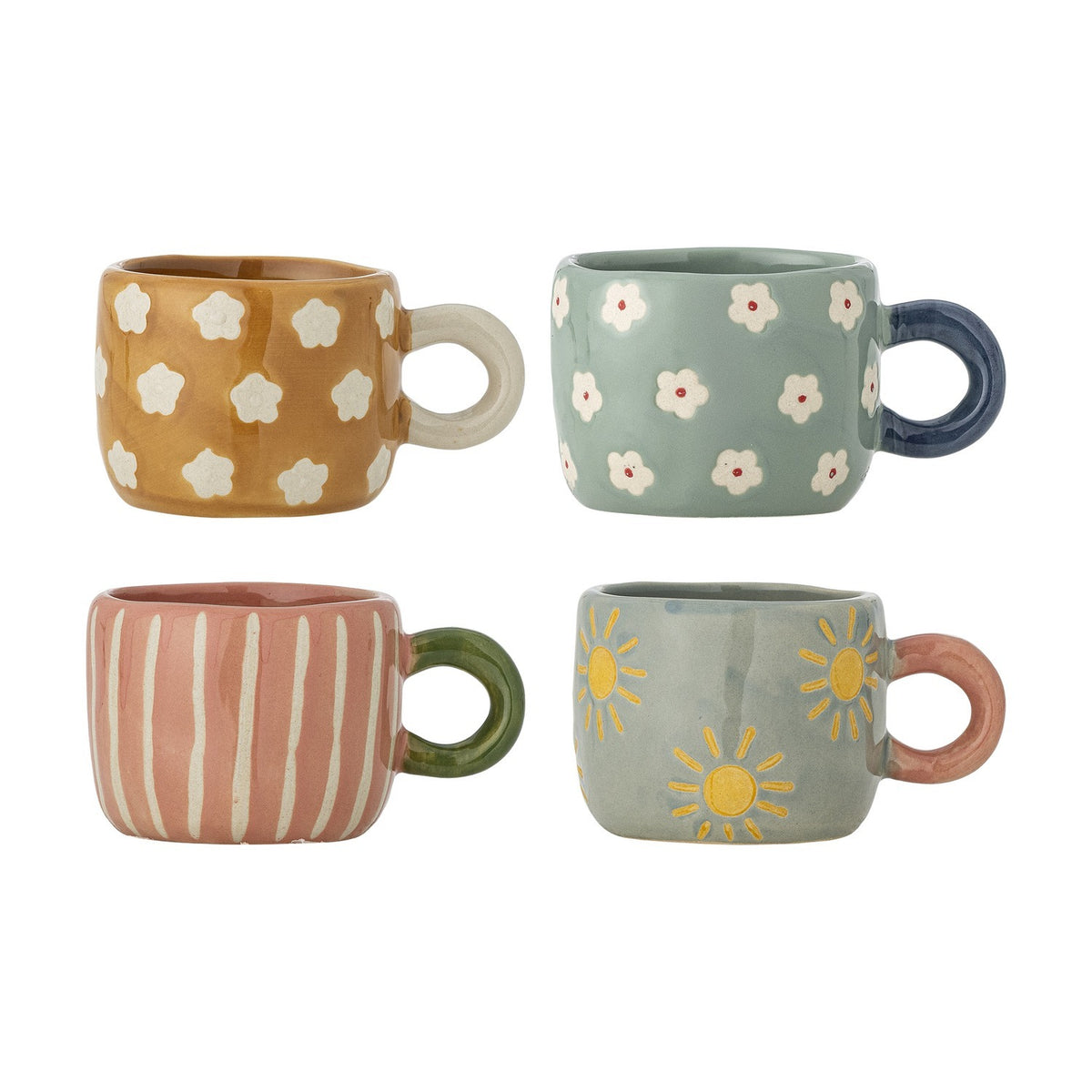 Nini Stoneware Cups 110ml Set of 4 - Multi
