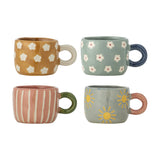 Nini Stoneware Cups 110ml Set of 4 - Multi