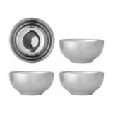 Shine Round Stoneware Bowls 12cm Set of 4 - Silver