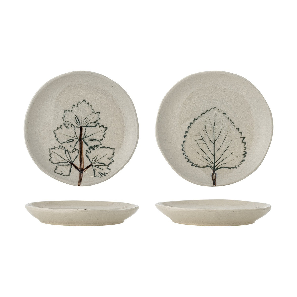 Aubrin Crackle Stoneware Plates Set of 2 - Cream