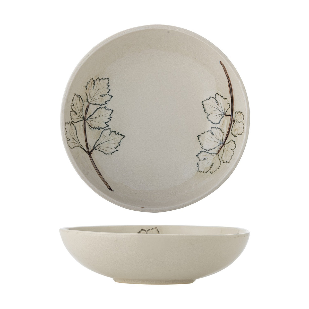 Aubrin Crackle Stoneware Bowl 26cm - Cream