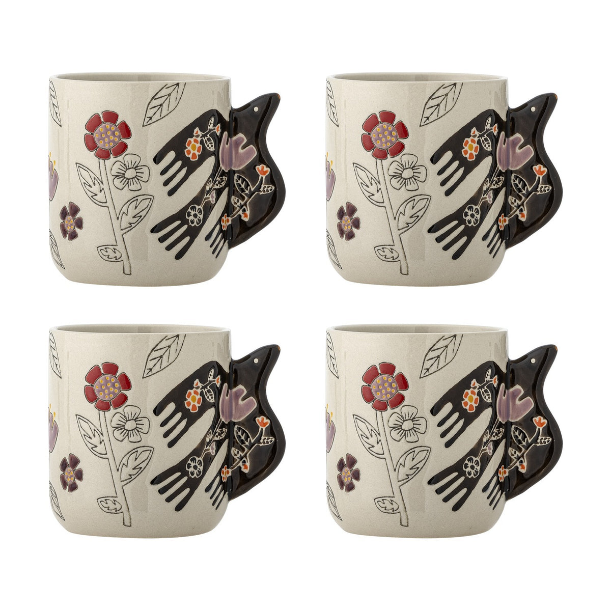 Vivielle Stoneware Cups 325ml Set of 4 - Multi