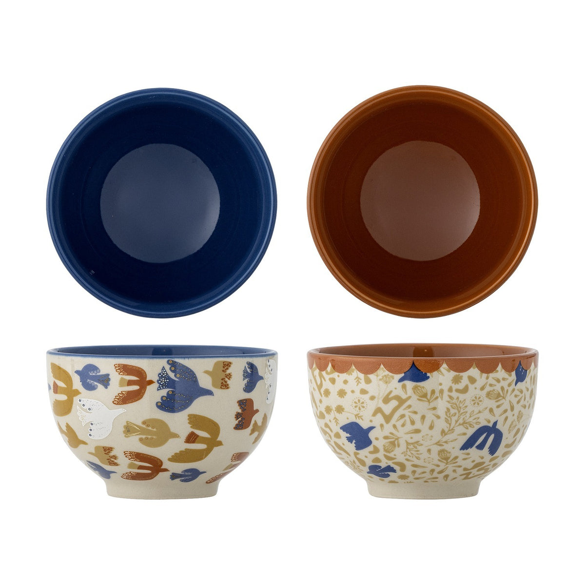 Anniversary Floral Stoneware Bowls 10cm Set of 2 - Multi
