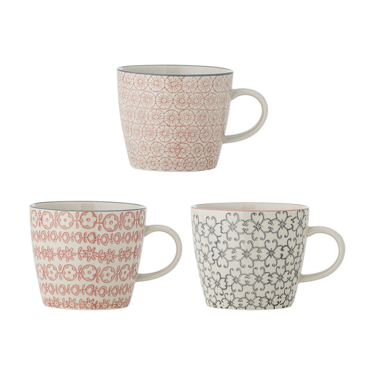 Cécile Stoneware Mugs 380ml Set of 3 - Multi