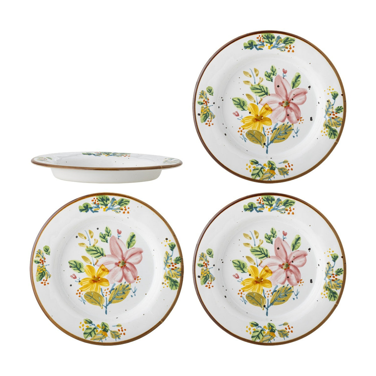 Savina Floral Stoneware Plates Set of 4 - Multi