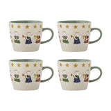 Peo Star Stoneware Christmas Mugs 300ml Set of 4 - Cream