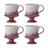 Odile Wavy Stoneware Mugs 250ml Set of 4 - Pink