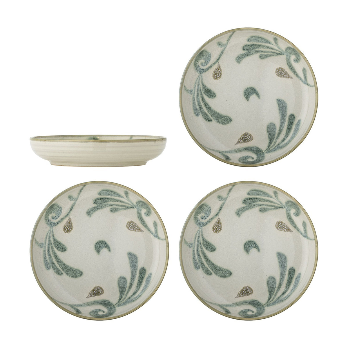 Bethany Leaf Stoneware Side Plates Set of 4 - Cream