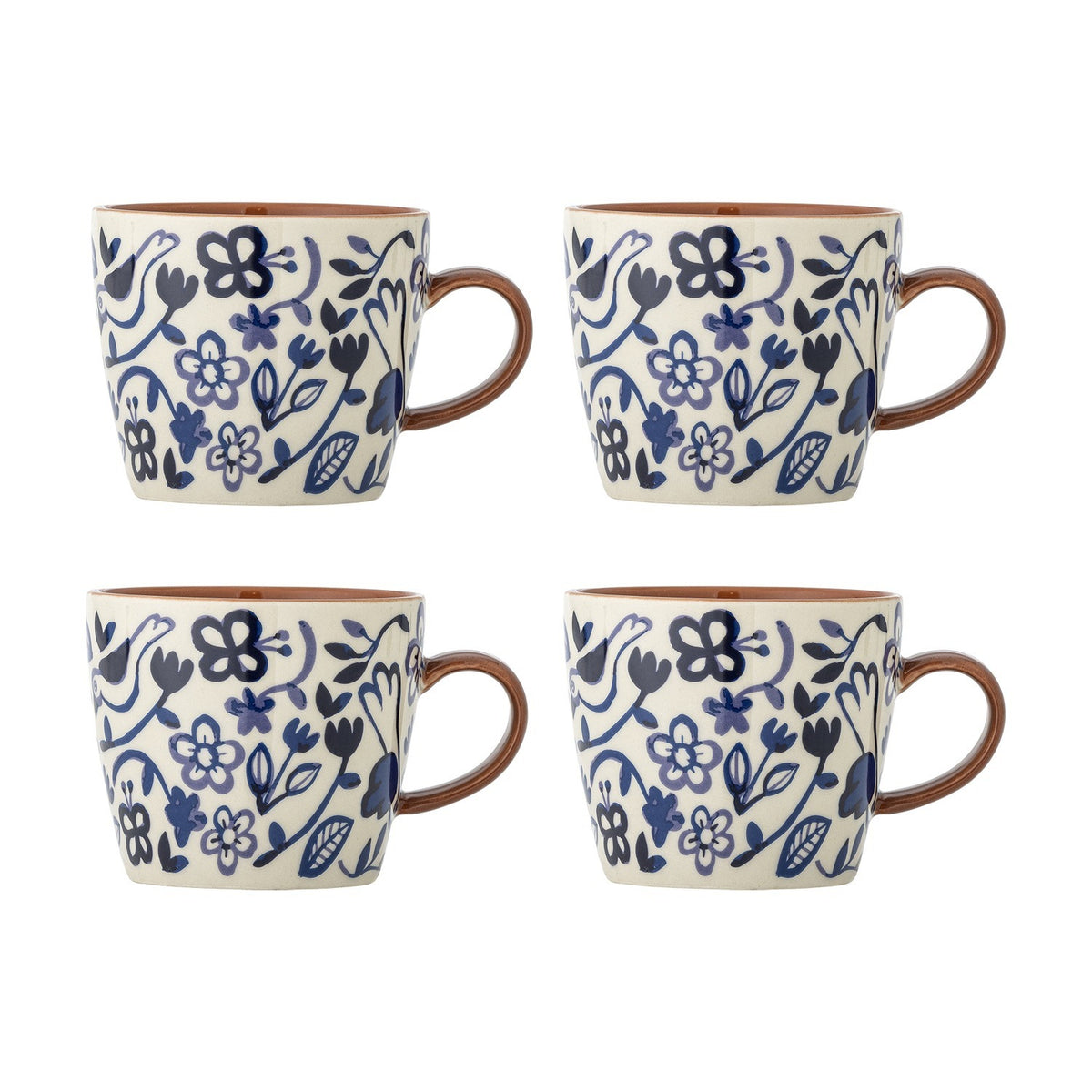 Figuria Floral Stoneware Mugs 300ml Set of 4 - Multi