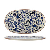 Figuria Oval Stoneware Platter - Blue