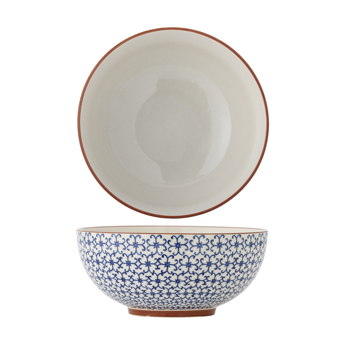 Karine Floral Stoneware Bowl 23cm - Blue