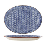 Karine Floral Stoneware Platter - Blue