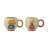 Hiba Floral Stoneware Cups 320ml Set of 2 - Multi