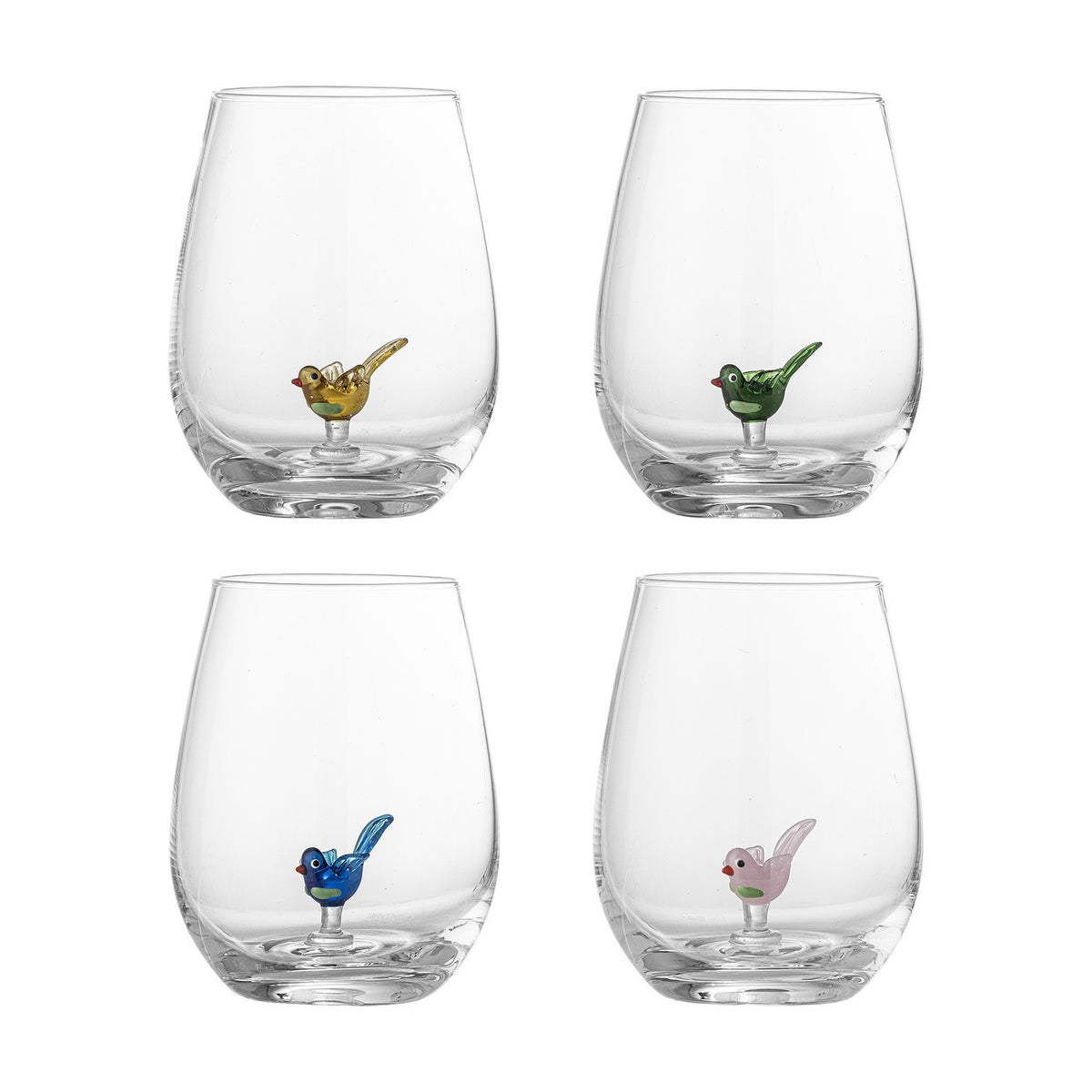 Misa Bird Tumblers Set of 4 - Clear