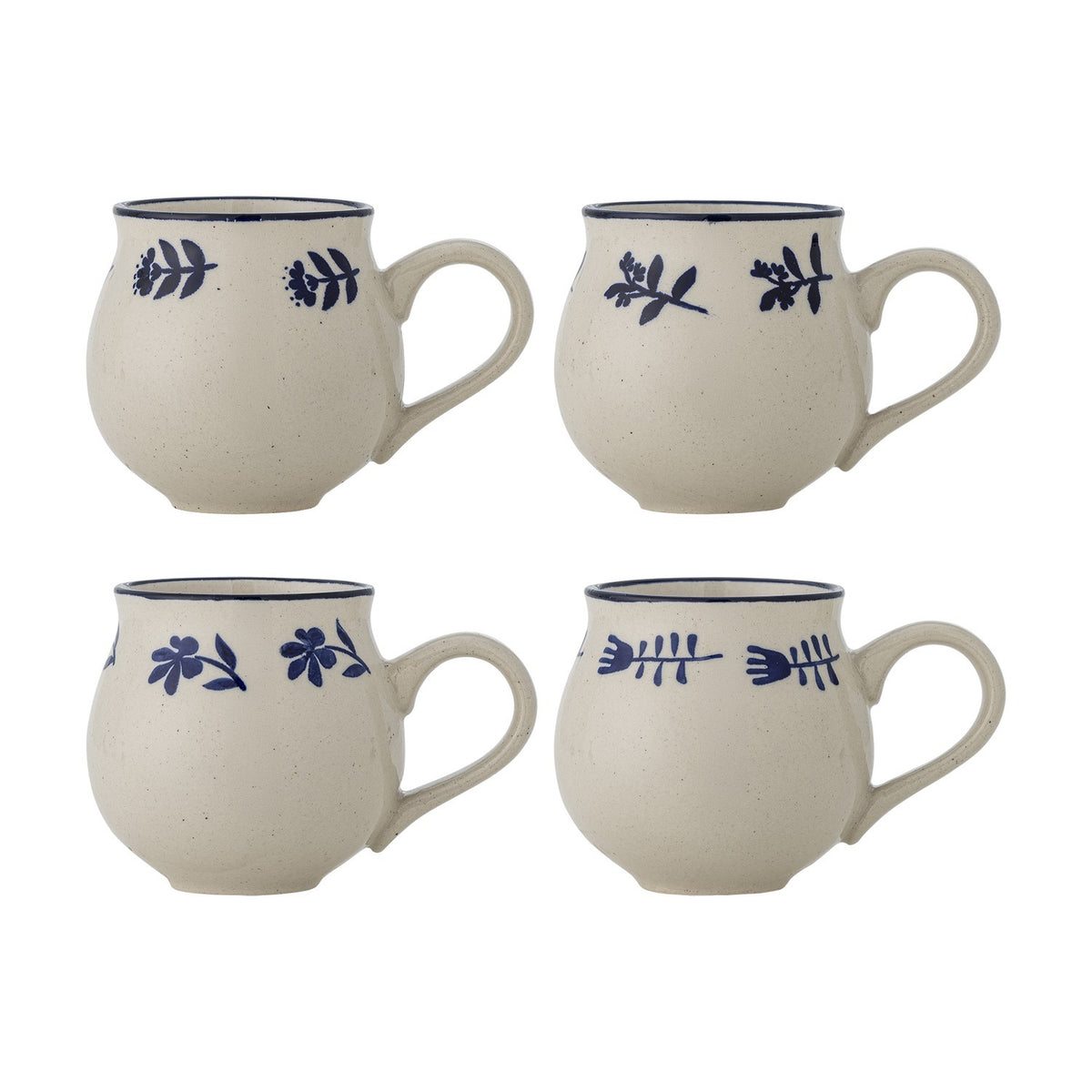 Eimy Stoneware Cups 380ml Set of 4 - Cream