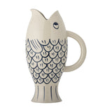 Eimy Fish Stoneware Jug - Cream