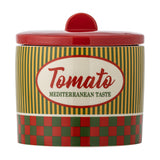Stefano Striped Stoneware Storage Jar with Lid 1800ml - Multi