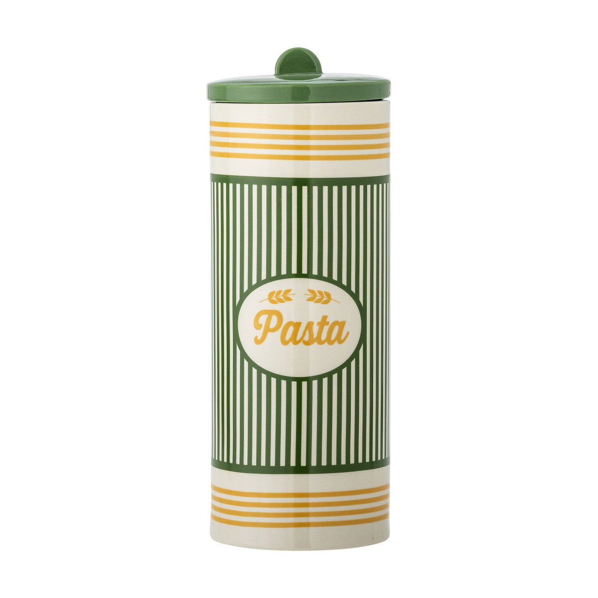 Stefano Striped Stoneware Storage Jar with Lid 2200ml - Multi