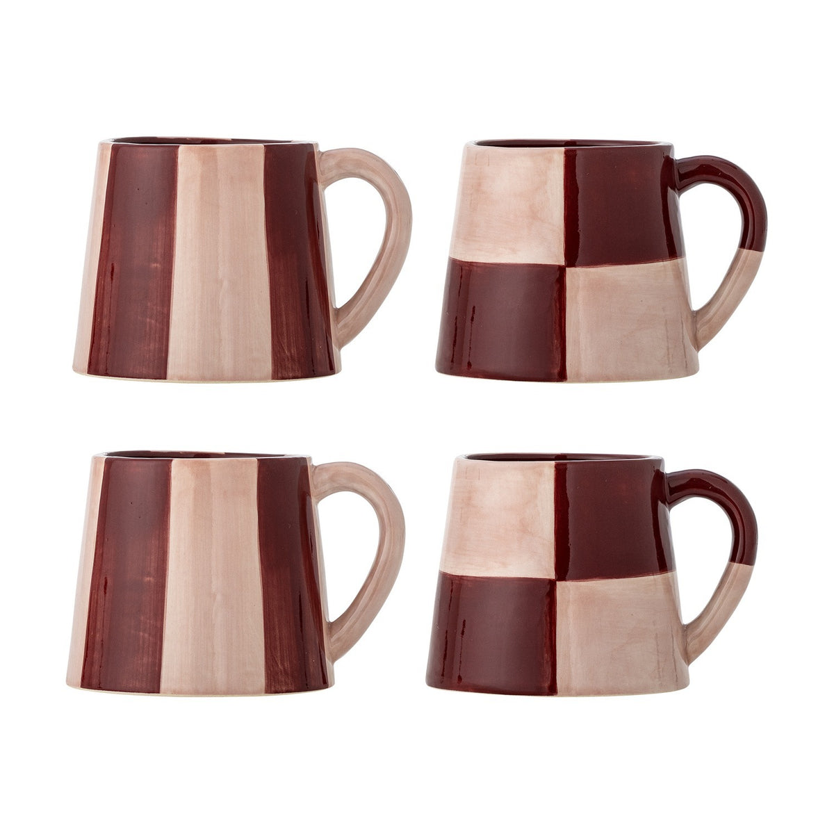 Floki Stoneware Mugs 280ml Set of 4 - Pink