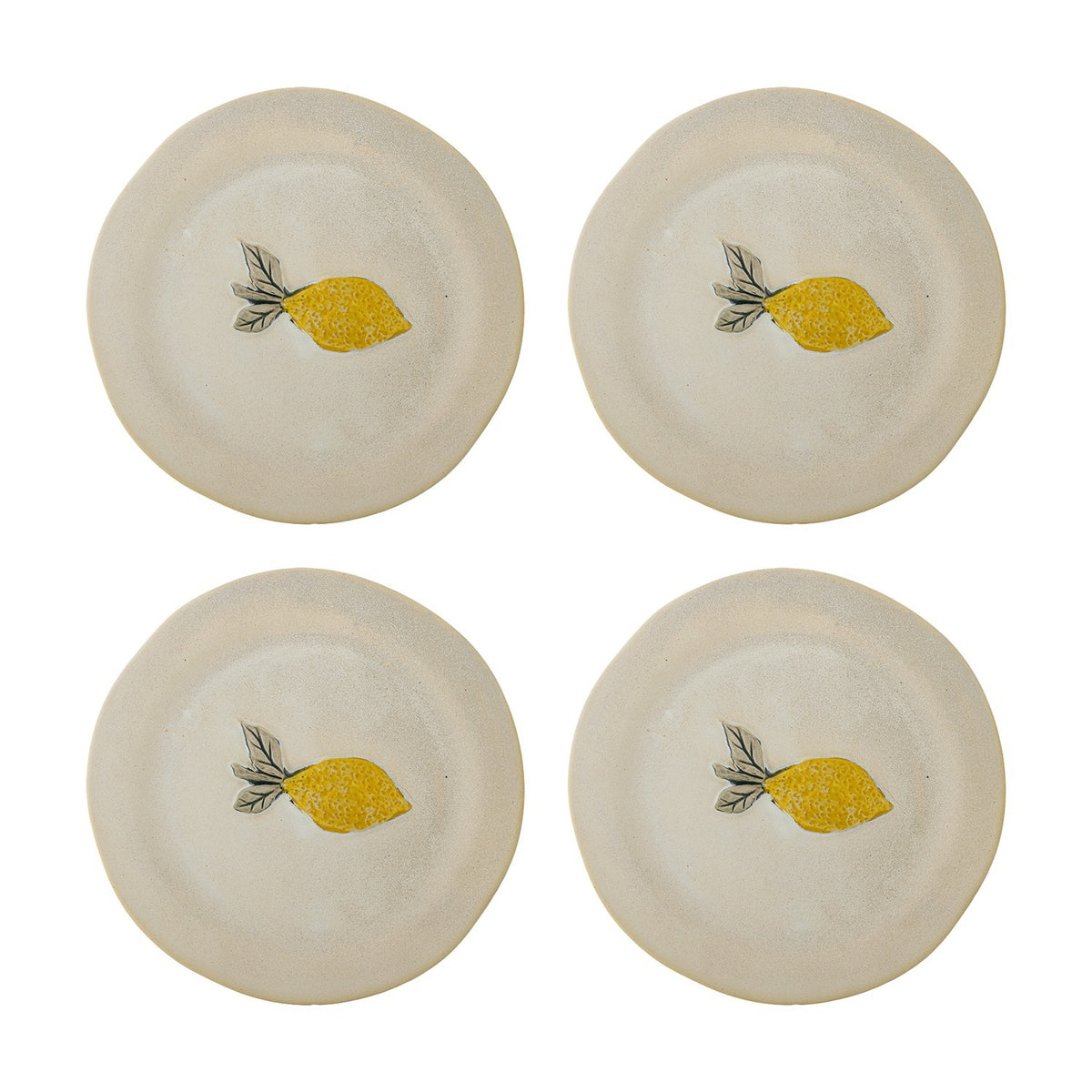 Hadden Lemon Stoneware Side Plates Set of 4 - Cream