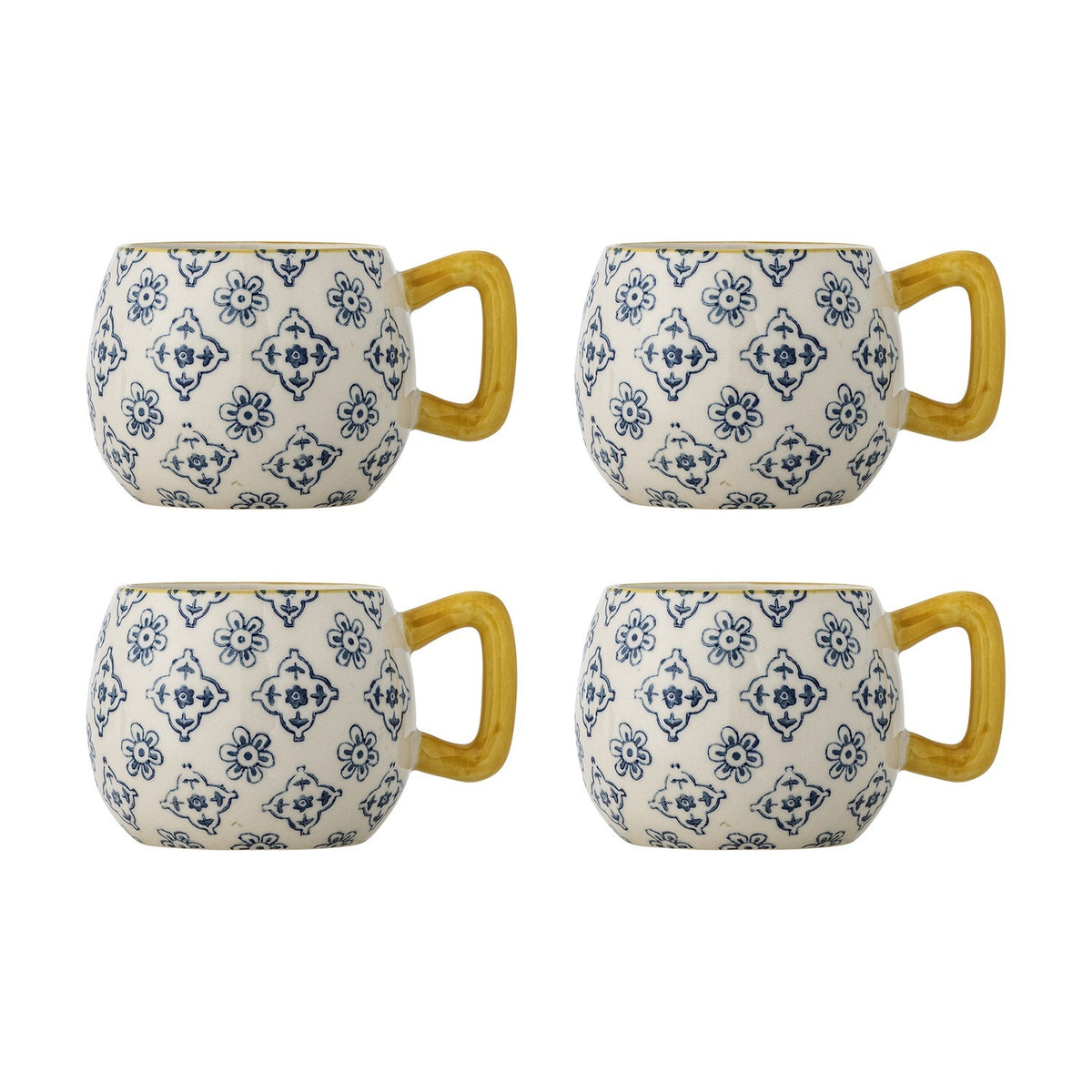 Wrenna Floral Stoneware Cups 400ml Set of 4 - Multi