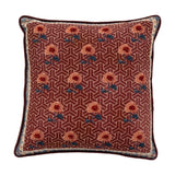 Zharai Geometric Cotton Cushion - Red