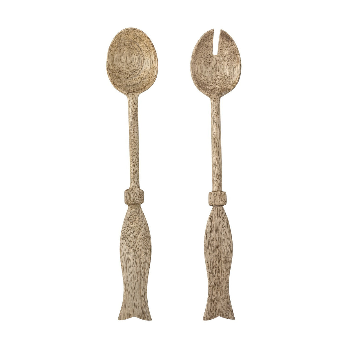 Seva Wooden Salad Servers Set of 2 - Beige