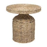 Camo Round Water Hyacinth Side Table - Natural
