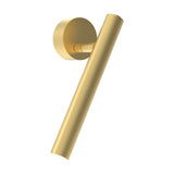 Rui LED Adjustable Wall Light in gold, featuring a slim cylindrical tube on a pivoting arm from a round wall base, integrated LED, on a plain white background.