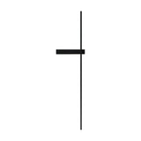 Rut LED Linear Wall Light in matt black, a slim vertical bar crossed by a short horizontal bracket, shown against a plain white background.