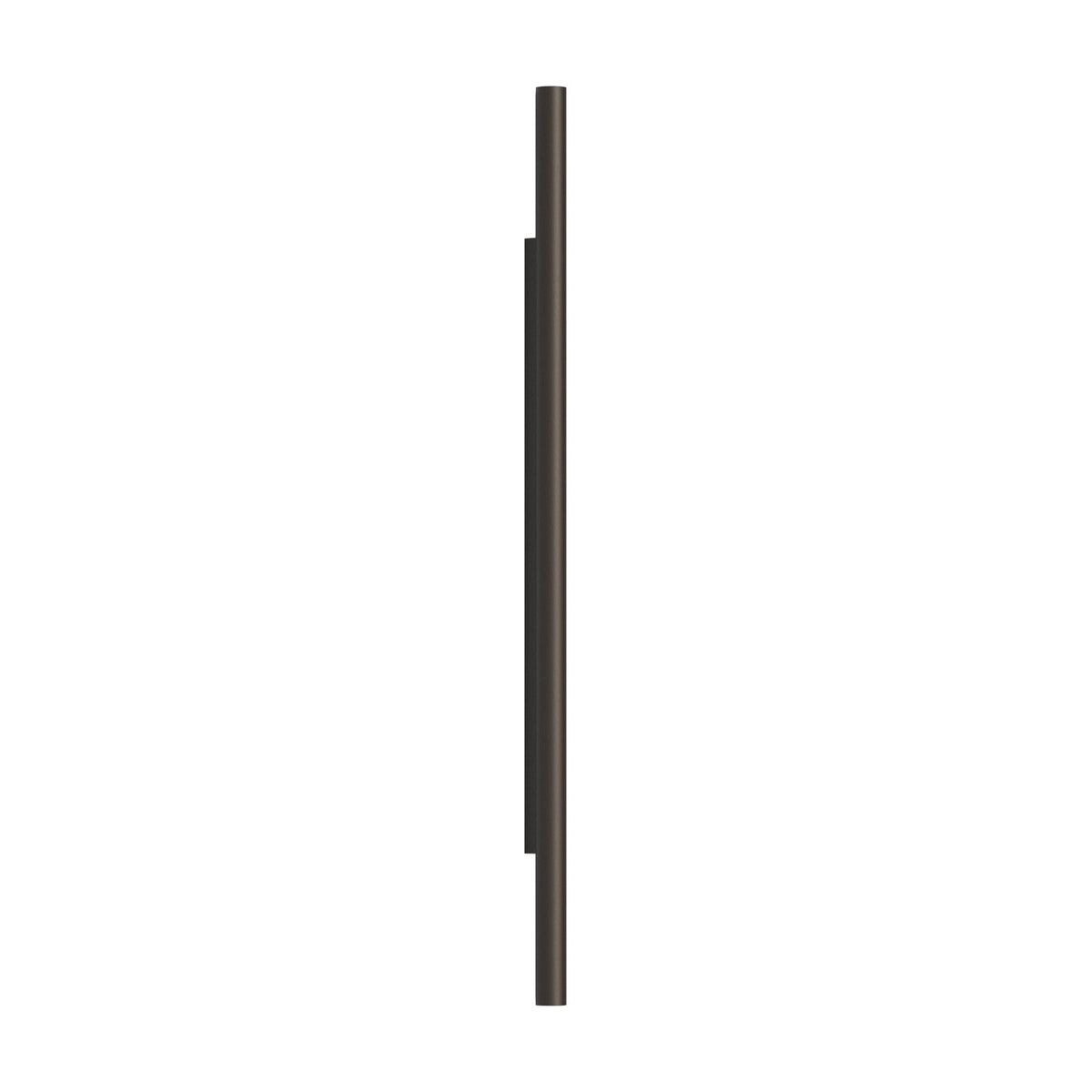 Rodi 2 Light Linear Wall Light in matt black iron, a slim vertical bar fitting shown in profile against a plain white background.