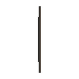 Rodi 2 Light Linear Wall Light in matt black iron, a slim vertical bar fitting shown in profile against a plain white background.
