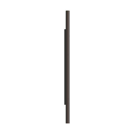 Rodi 2 Light Linear Wall Light in matt black iron, a slim vertical bar fitting shown in profile against a plain white background.