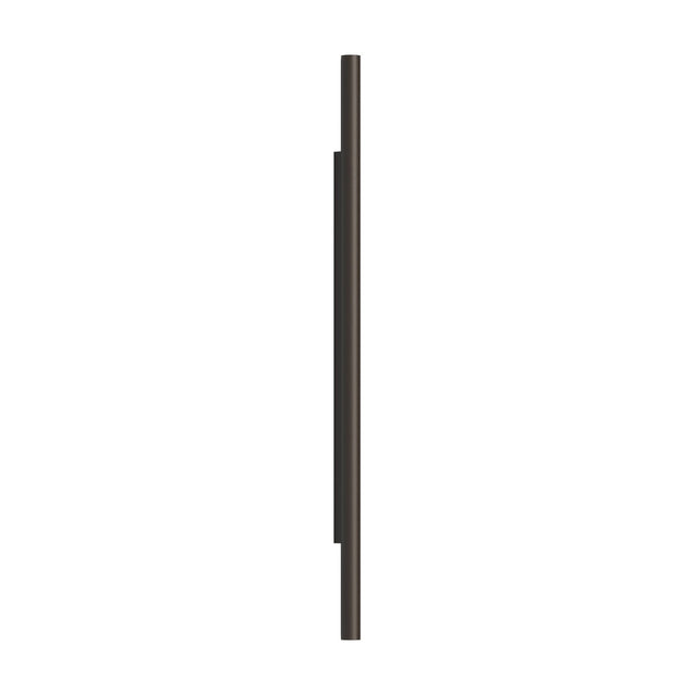 Rodi 2 Light Linear Wall Light in matt black iron, a slim vertical bar fitting shown in profile against a plain white background.