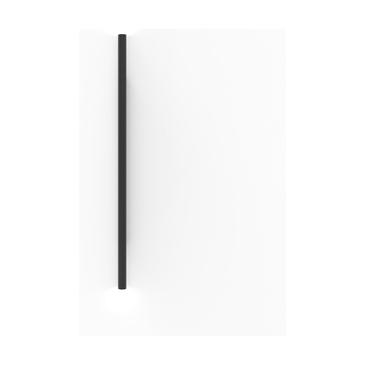 Rodi 2 Light Linear Wall Light in matt black iron, a slim vertical bar fixture with uplight and downlight at each end, shown on a plain white background.
