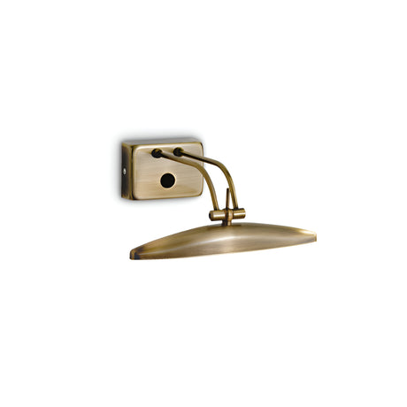 Introducing the Mirror 2 Light Picture Light in Brass: This wall-mounted fixture boasts an elongated, oval-shaped shade and a rectangular backplate. With two support rods extending to the shade, it seamlessly blends modern and vintage design elements, making it ideal for highlighting artwork and enhancing your interior decor lighting.