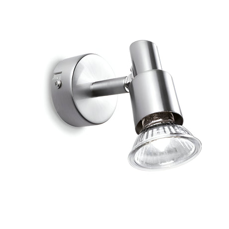 Product Name: Crest Single Spotlight - Nickel

A contemporary nickel wall-mounted spotlight, the Crest Single Spotlight - Nickel features a cylindrical base and an adjustable head, crafted to direct energy-efficient lighting precisely. It emits a bright, focused beam, making it perfect for highlighting specific areas within a room.