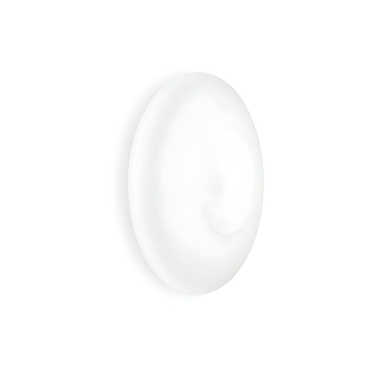 The Hollow 5 Light Ceiling & Wall Light - White, 60cm, features a minimalist design with a satin nickel finish and a smooth, glossy surface. When mounted on a plain white wall, it elegantly diffuses light evenly to create a clean and modern aesthetic.