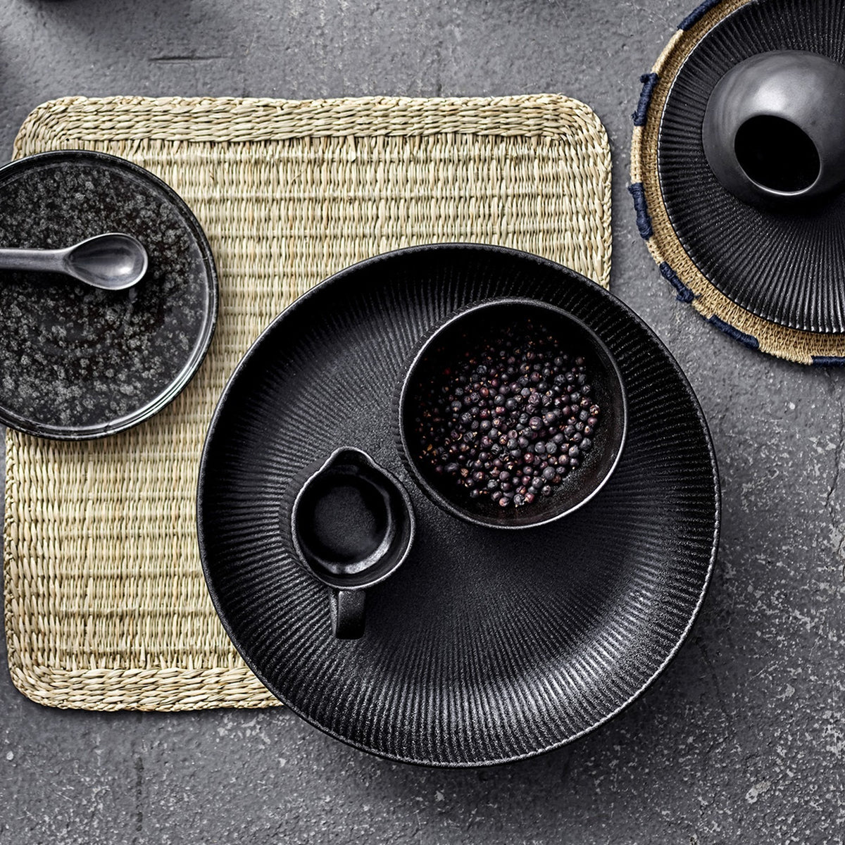 Neri Stoneware Bowl 33cm - Black